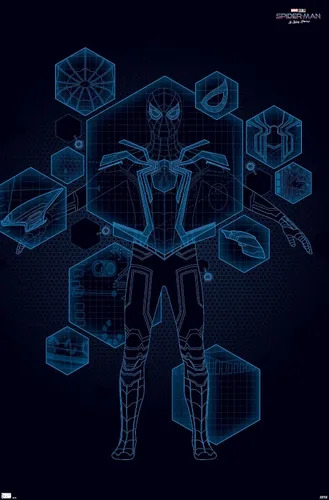 Vista 12 de Trends International Marvel Spider-Man: No Way Home - Póster técnico de pared, 22.4 pulgadas de largo x 14.7 pulgadas, versión enmarcada de madera