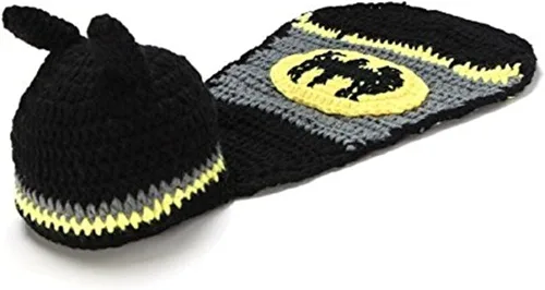 Vista 3 de Pinbo - Conjunto de gorro de ganchillo para bebé recién nacido y capa