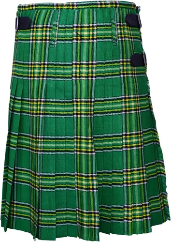 Vista 4 de KS - Kilt de 5 yardas para hombre, hecho de lana acrílica, 13 onzas, varios kilts de tartán gris