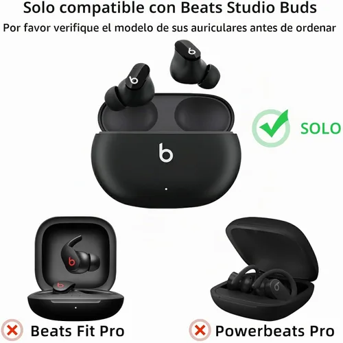 Vista 4 de Compatible con Beats Studio Buds 2021, funda de silicona suave con patrón de corazón dorado para Beats Studio Buds con bonito llavero de mariposa