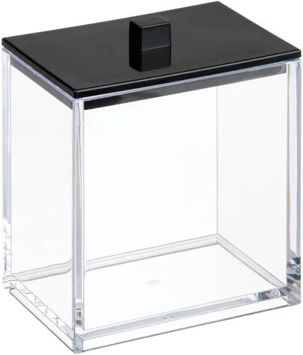 Vista 8 de MDesign Moderna encimera cuadrada de tocador de baño tarro recipiente organizador para hisopos de algodón, bolas de algodón, esponjas