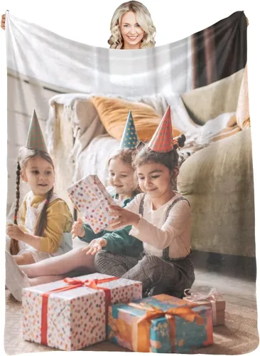 Vista 36 de Manta personalizada con fotos, mantas personalizadas con imagen para madre, padre, niños, hermana, amigos, parejas, cumpleaños, 1 foto, 30 x 40