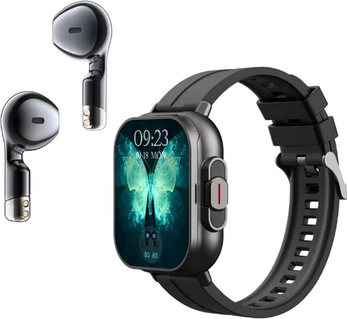 Vista 8 de Reloj inteligente con auriculares, relojes con correa de silicona, pantalla de 2.01 pulgadas, reloj rastreador con auriculares