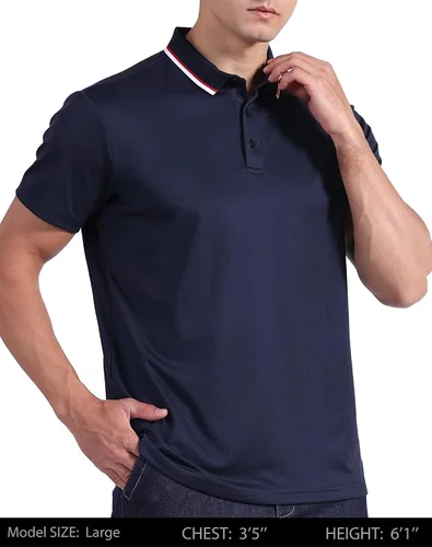 Vista 2 de Paquete de 5 camisas polo para hombre, secado rápido, manga corta, camisa de golf, piqué, jersey de ajuste regular