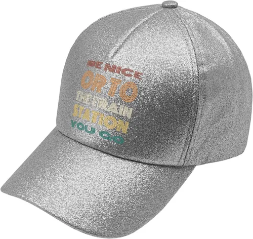 Vista 2 de devor Sombrero para papá con texto en inglés Be Nice or to The Train Station You go Dad, gorro gráfico para papá para mujer