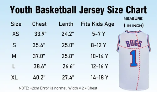 Vista 8 de Camiseta de baloncesto juvenil para niños Bugs #1 Lola #10 Hip Hop Sports Space Movie Jersey blanco S-XL