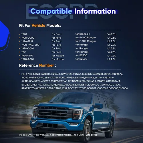 Vista 2 de ECCPP Compresor de A/C con embrague 1996-1997 compatible con Ford F-100 Ranger 2.3L 1998-2001 compatible con Mazda B2500 2.5L Compresor de A/C