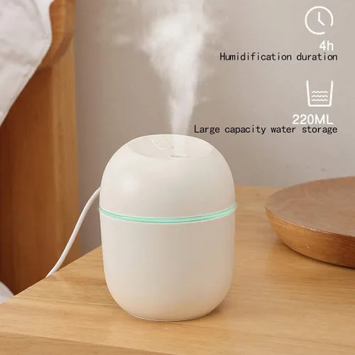 Vista 2 de Humidificador de aire USB pequeño de 7.4 fl oz, mini difusor portátil de niebla fría para dormitorio, oficina, escritorio, coche, viaje, aroma