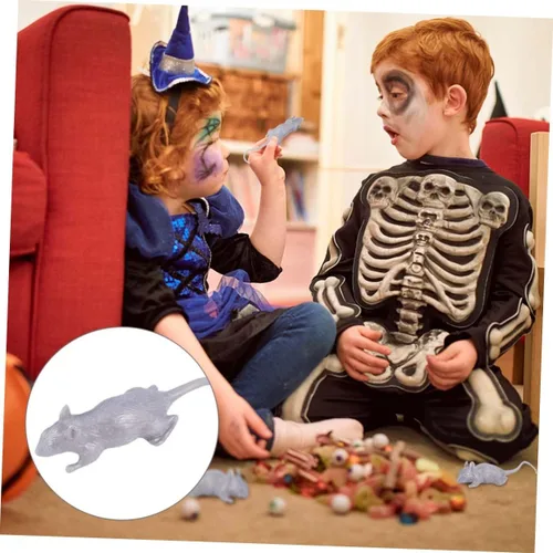 Vista 3 de Toyvian 10Pcs Realistic Halloween Simulation Mouse Funny Plastic Fake Rat Prank Props for Spooky Decor Lightweight and Portable for Halloween