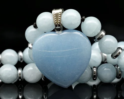 Vista 49 de Colgante de corazón de aventurina natural, Collar de cuentas de aventurina genuina, Collar de piedra verde, Collar de piedras preciosas, Cuentas