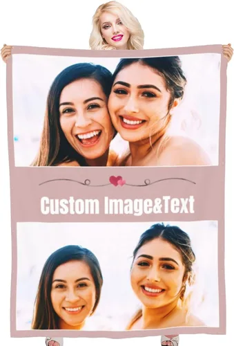 Vista 12 de Manta de fotos personalizada con texto fotográfico, mantas personalizadas, regalos personalizados para cumpleaños, aniversario, graduación