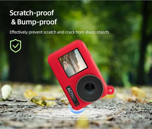 Vista 9 de Funda protectora de silicona para cámara DJI OSMO Action 4/Action 3, portátil a prueba de caídas OSMO Action 4/3, funda protectora de accesorios