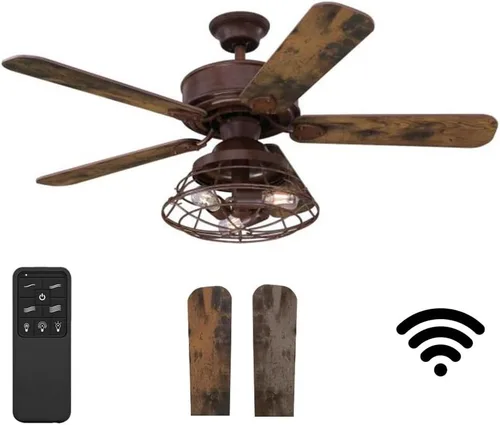 Vista 9 de Ciata Ventiladores de techo de 44 pulgadas con luces - Ventilador de techo inteligente para dormitorio/sala de estar - Ventilador de techo avanzado