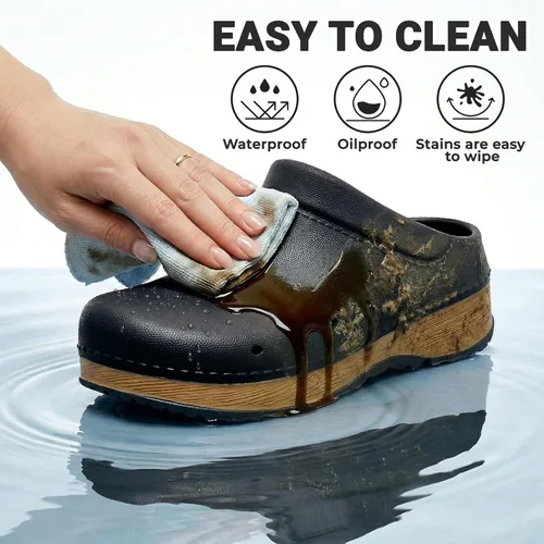 Vista 4 de Youermei Zapatillas de casa para hombre y mujer, sandalias de trabajo ligeras con plantilla EVA extraíble, soporte de arco, zapatos antideslizantes