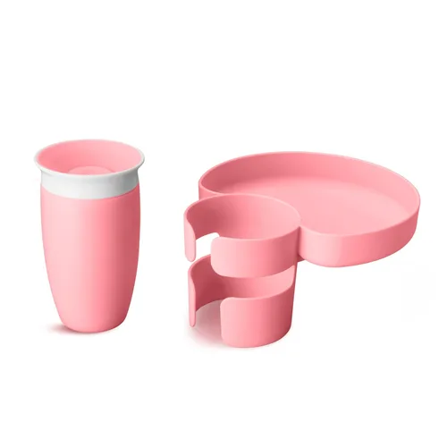 Vista 9 de Munchkin Bandeja para asiento de automóvil con taza Miracle 360 para niños pequeños de 1 a 3 años, accesorio de viaje y viaje por carretera para Azul