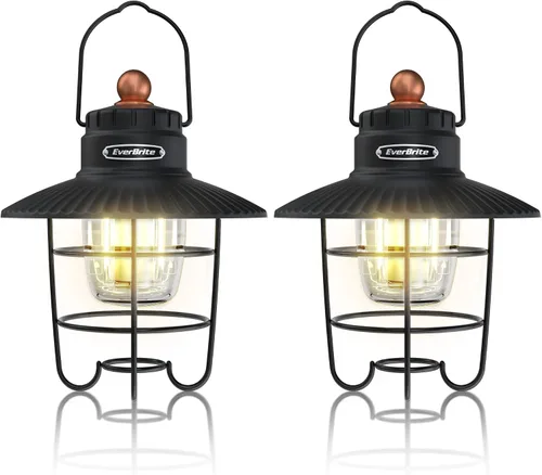 Vista 11 de Linterna de camping LED EverBrite, linterna recargable USB C con 3 modos de luz, linternas vintage para exteriores con función de banco de energía