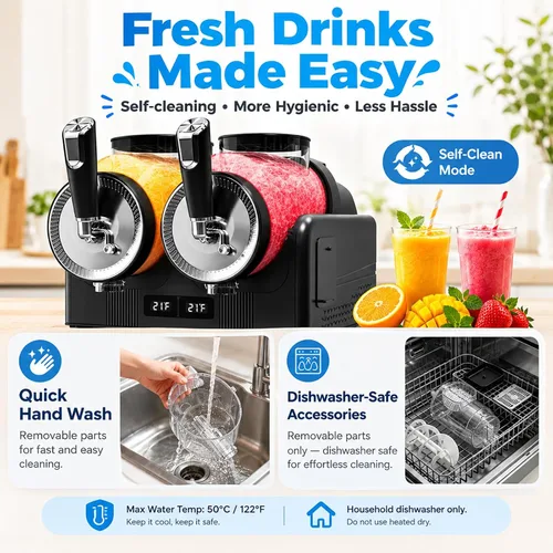 Vista 7 de Máquina de granizado de doble tanque para el hogar, fabricante de helado