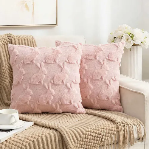 Vista 30 de Funda de Almohada Decorativa de Animales Navideños - 18 x 18 Pulgadas Funda de Almohada de Mascota Muñeco de Nieve Jarrón Ciervo Perro Conejo Pájaro