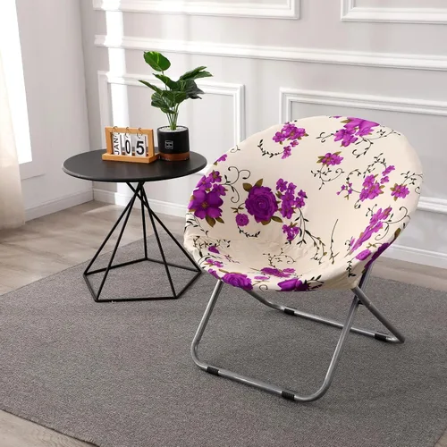 Vista 2 de LXYUMM Fundas elásticas de jacquard para silla de luna, funda suave y redonda para oficina, hogar, comedor, 01