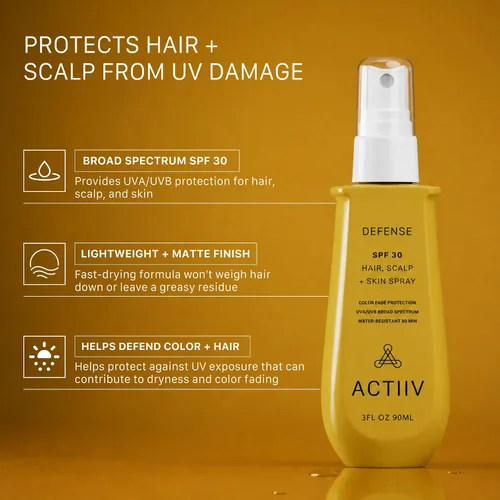 Vista 2 de ACTIIV Spray de defensa para el cabello y el cuero cabelludo SPF 30, 3 onzas líquidas