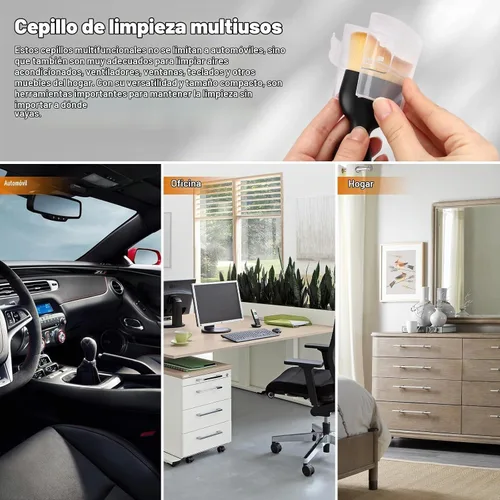 Vista 6 de Cepillo para detallar el interior del automóvil, 2 piezas de cepillo suave de limpieza interior de coche, diseño curvo, cepillo de limpieza