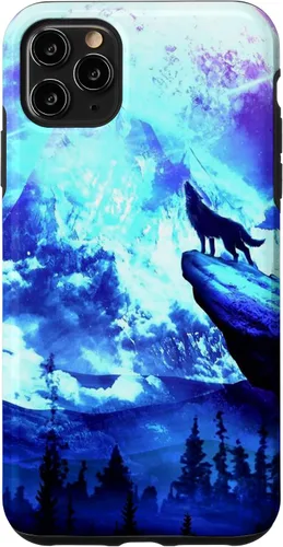 Vista 13 de Funda para iPhone 16 Wolf Mountain Pine Forest Moon Purple Galaxy