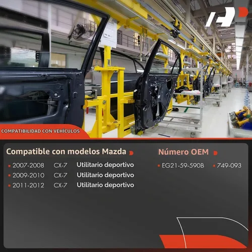 Vista 3 de A-Premium Elevalunas eléctrico sin motor compatible con Mazda CX-7 2007-2012 delantero izquierdo del lado del conductor
