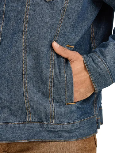 Vista 4 de Wrangler mens Cowboy Cut Western Lined Denim Jacket