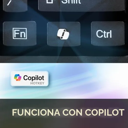 Vista 4 de Adesso AKB-670UB Teclado mecánico con tecla de acceso rápido AI Copilot - Interruptor azul, compatible con varios sistemas operativos