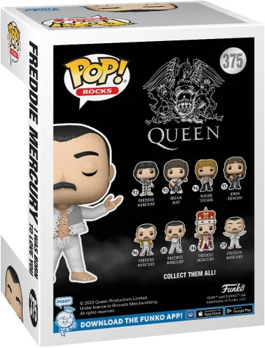 Vista 3 de Funko Pop! Rocks: Queen - F. Freddie Mercury - (I was Born to Love You) - Figura de vinilo coleccionable - Idea de regalo - Producto