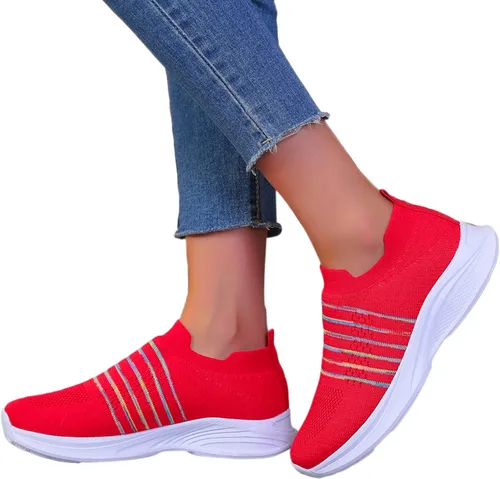 Vista 3 de Dress Shoes For Girls Women Fly Woven Mesh Running Shoes Athletic Tennis Walking Shoes Comfy Runners Fashion Sport Shoes Sandalias de cuña de mujer