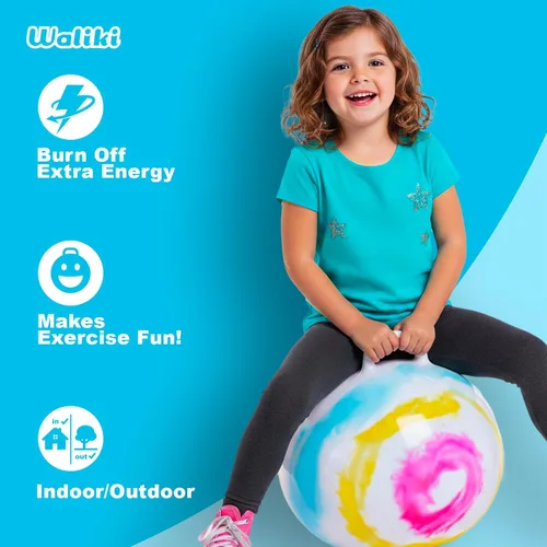 Vista 3 de Bola de saltar WALIKI para niños y adultos, bola de saltar de color desteñido, bola para saltar, para carreras de relevo en un día de campo