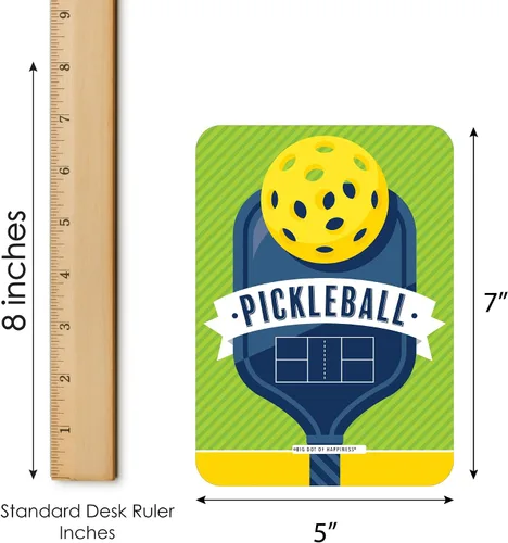 Vista 5 de Big Dot of Happiness Let's Rally - Pickleball - Tarjetas de bingo y marcadores - Juego de bingo para fiesta de cumpleaños o jubilación - Juego de 18