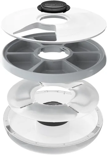 Vista 3 de Amazon Basics Comedero automático para mascotas con paquete de refrigeración, 12.4 x 12.4 x 3.3 in, color blanco