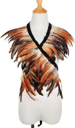 Vista 3 de LVOW Disfraz maléfico con diseño de boa de plumas para Halloween