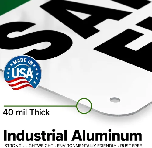 Vista 3 de Think Safety First Sign, 10 x 7 pulgadas, libre de óxido, aluminio 040, resistente a la decoloración, fabricado en Estados Unidos por My Sign Center