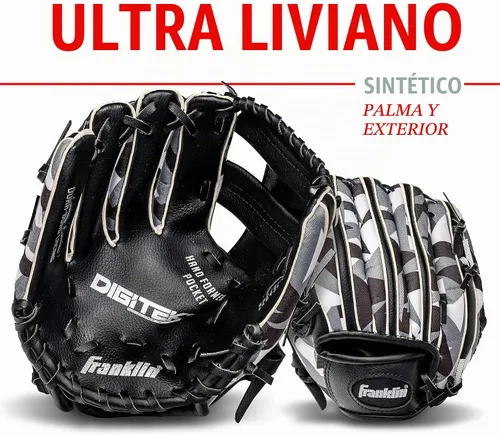 Vista 4 de Franklin Sports RTP Kids Tball Glove Negro/Blanco