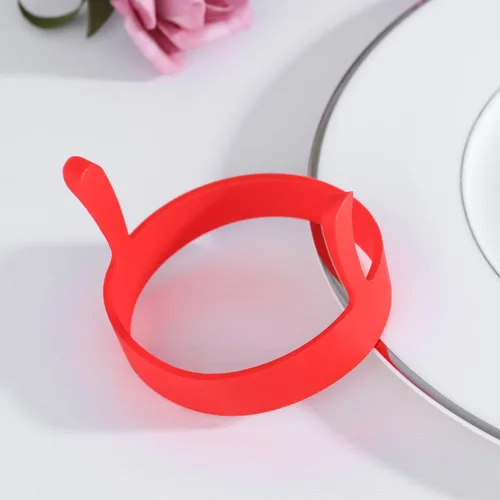 Vista 8 de 4 piezas de anillos de huevo de silicona, moldes antiadherentes redondos para desayuno, herramienta de molde para el hogar, anillos de cocina, molde