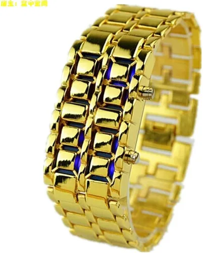 Vista 19 de FANMIS Reloj deportivo simple para hombre, estilo binario, electrónico, digital, LED, aleación de lava, rectangular, reloj de cadena