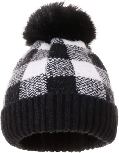 Vista 2 de CRUOXIBB Gorro de esquí de punto grueso grueso y cálido con diseño de búfalo