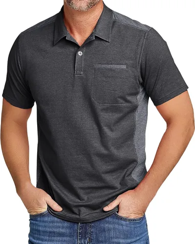 Vista 35 de V VALANCH Polo de golf de manga corta para hombre, estilo casual, con cuello que absorbe la humedad