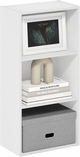 Vista 64 de Furinno LUDER - Estantería de libros, estantería moderna de 2 niveles, estantería abierta de 9 x 16 x 21, para sala de estar, dormitorio, oficina