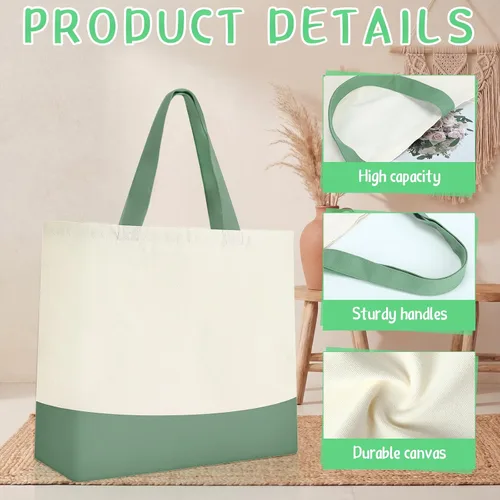 Vista 4 de Epakh Bolsas de lona a granel de 18.5 x 15 pulgadas, reutilizables, bolsas de compras para comestibles, equipaje para compras
