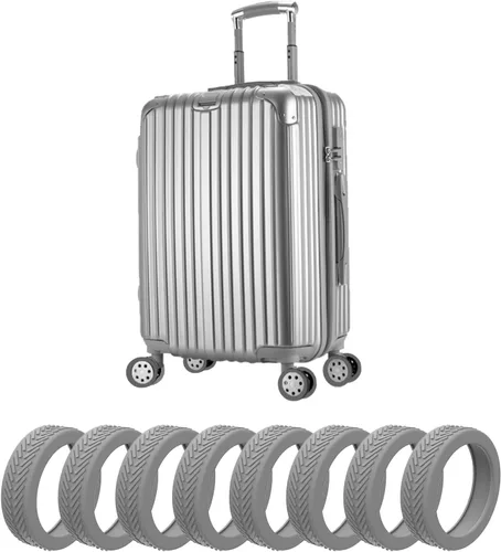 Vista 7 de Fundas para ruedas de equipaje, 8 piezas, cubierta de rueda de maleta, cubierta protectora de silicona para la mayoría de accesorios de equipaje