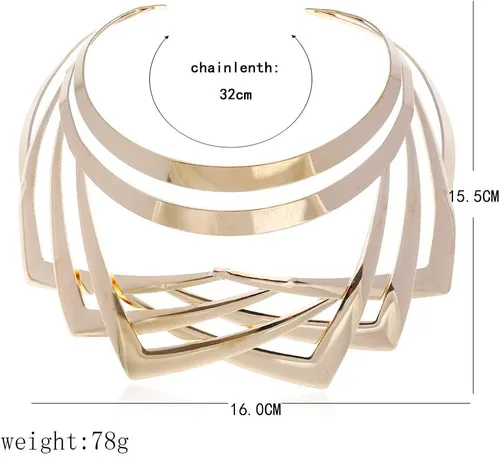 Vista 5 de Gold Choker Necklace for Women Men African Jewelry Necklace Statement Necklace Choker Collar Bib Gold Costume Jewelry for Girls Accessories Gift