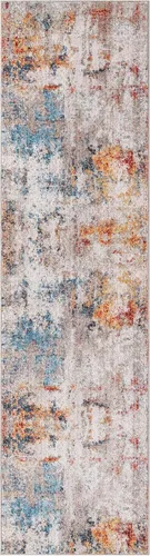 Vista 2 de Unique Loom Rainbow Collection - Alfombra dispersa (2 pies 7 pulgadas x 10 pies, multicolor / beige)