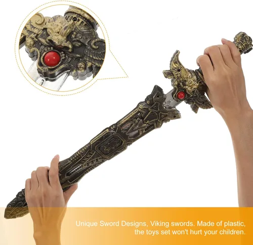 Vista 8 de Ciieeo Espada de plástico para juego de simulación, espada de cosplay para caballero, espada de juguete de plástico para juego de disfraces