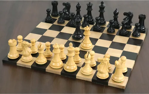 Vista 5 de Juego de piezas de ajedrez profesional Staunton de 3" - Boj ebonizado ponderado
