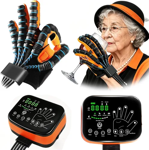 Vista 14 de Guantes robot de rehabilitación para pacientes con demencia, accidente cerebrovascular y hemipalia, rehabilitación de funciones de manos y dedos