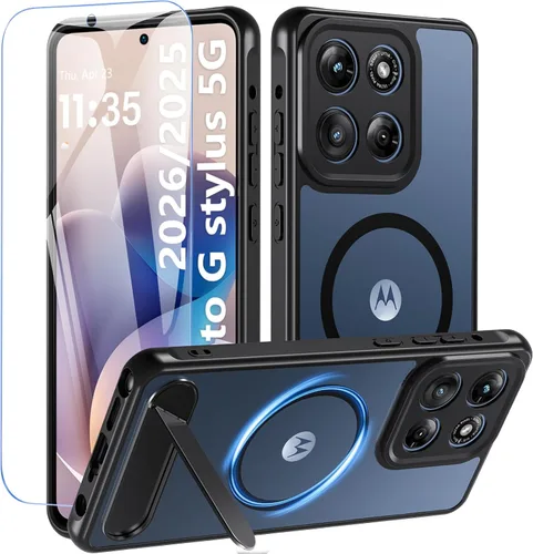 Vista 72 de Funda OWKEY Samsung Galaxy A13 5G, Funda Magnética para Teléfono con Soporte y Protector de Pantalla, Funda Protectora Antihuellas y a Prueba de A13